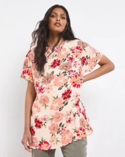Multi Floral Longline Boxy Top
