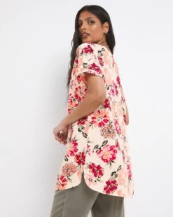 Multi Floral Longline Boxy Top -JD Williams Shop w01ch297748w
