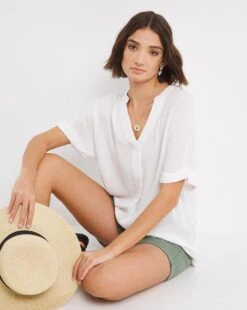 Short Sleeve Crinkle Top