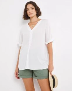 Short Sleeve Crinkle Top -JD Williams Shop w01ch353732w