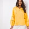 Yellow Lace Trim Blouse