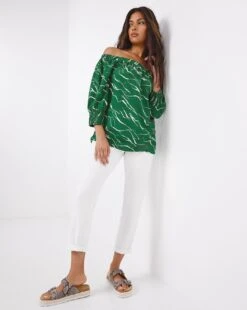 Three Quarter Sleeve Bardot Top -JD Williams Shop w01ch549706w