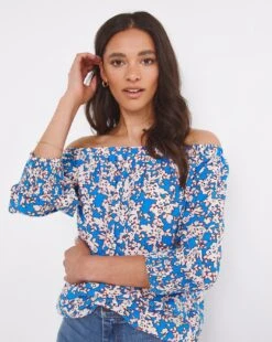 Three Quarter Sleeve Bardot Top 7 Three Quarter Sleeve Bardot Top -JD Williams Shop w01ch554747w