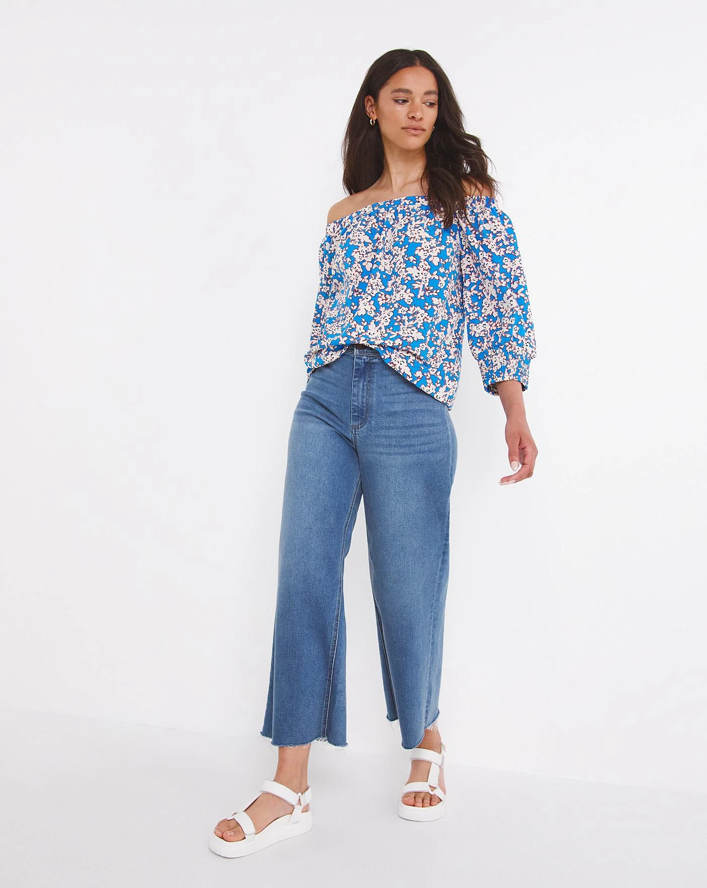 Three Quarter Sleeve Bardot Top 2 Three Quarter Sleeve Bardot Top - Image 2