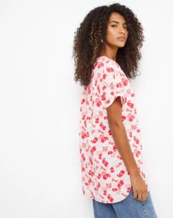 Pink Print Longline Boxy Top -JD Williams Shop w01ch703745w