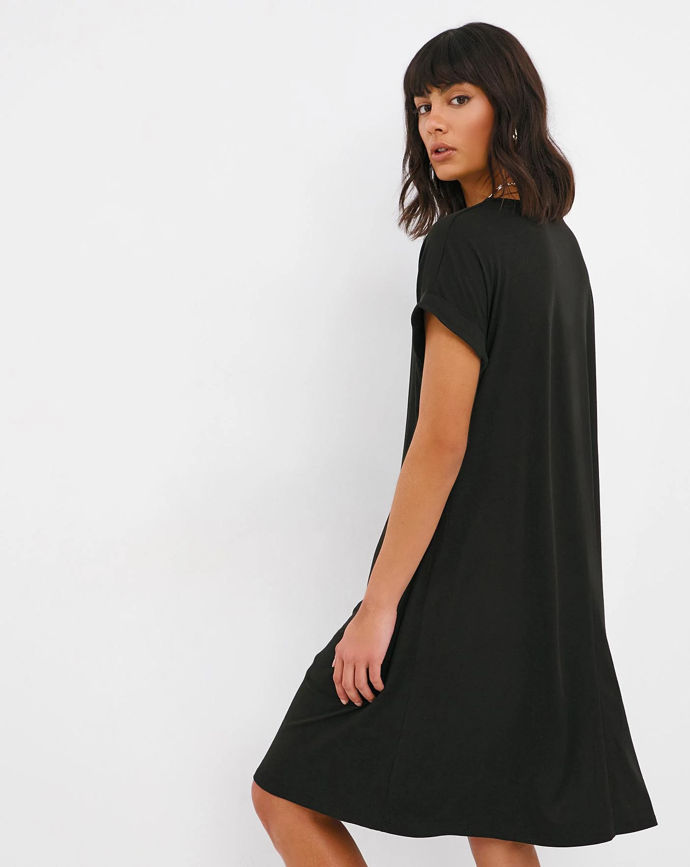 Black Soft Touch Jersey A-Line Dress 3 Black Soft Touch Jersey A-Line Dress - Image 3