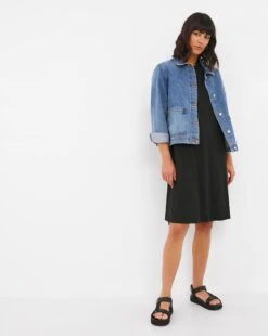 Black Soft Touch Jersey A-Line Dress 10 Black Soft Touch Jersey A-Line Dress -JD Williams Shop w01fh410736w