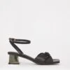 Metallic Block Heel Sandal EEE Fit