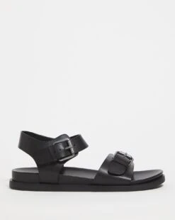 Leather Double Buckle Sandal E Fit