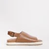 Leather Peep Toe Espadrille EEE Fit