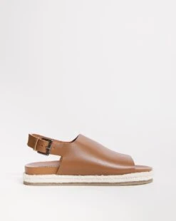 Leather Peep Toe Espadrille EEE Fit