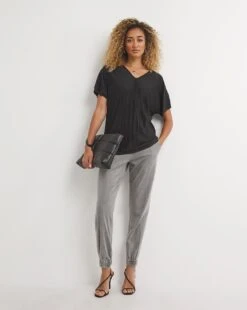 Black Plisse Jersey Top -JD Williams Shop x01ai775705s