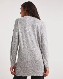 Grey Sequin Knit Look Split Hem Tunic -JD Williams Shop x01ai797740w