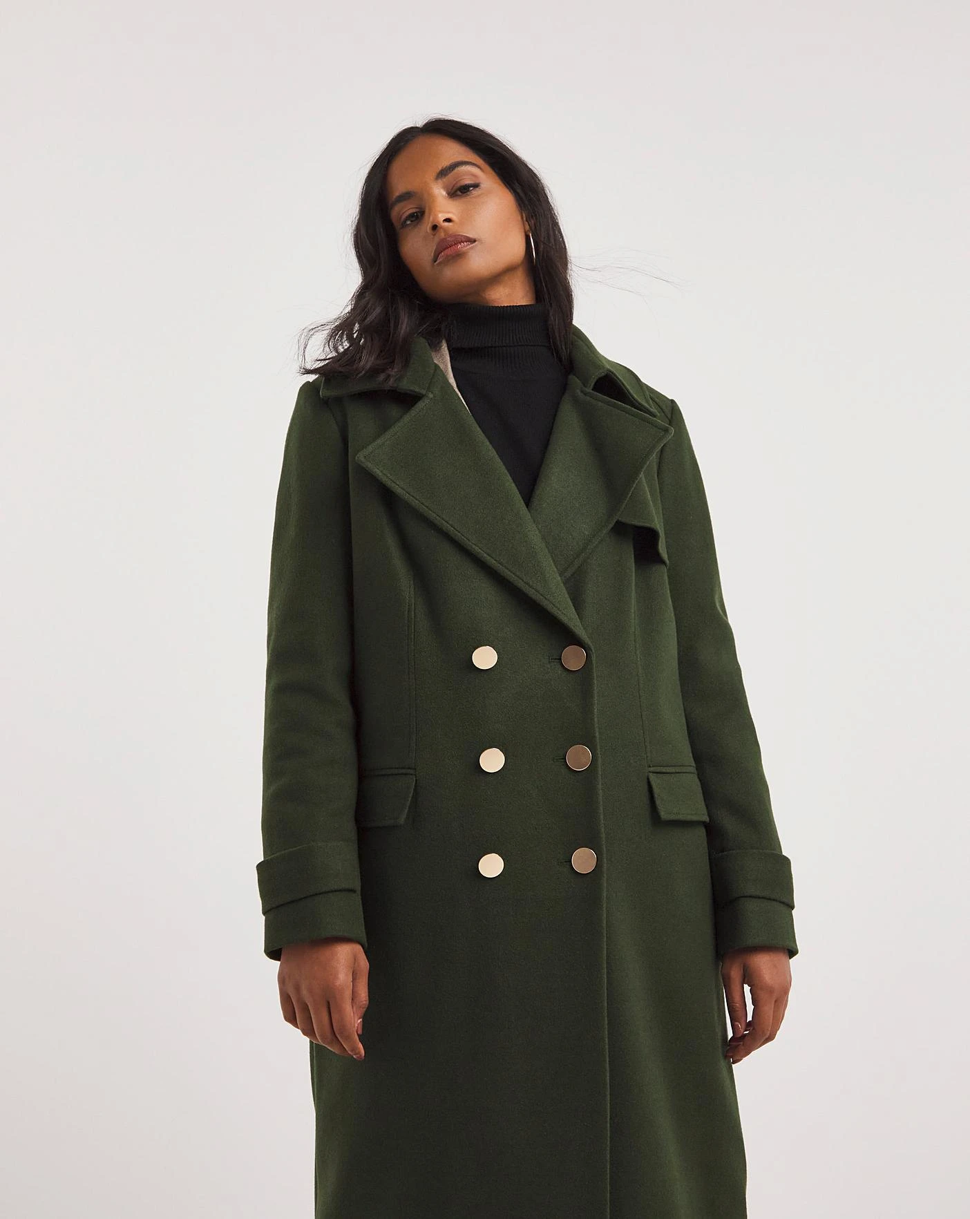 Khaki Wool Blend Military Coat 2 Khaki Wool Blend Military Coat - Image 2