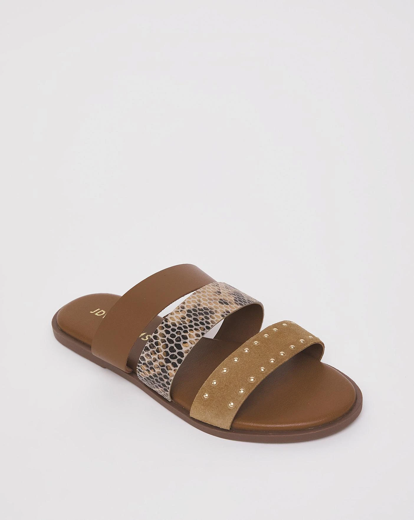 3 Strap Leather Mule Sandal EEE Fit 2 3 Strap Leather Mule Sandal EEE Fit - Image 2