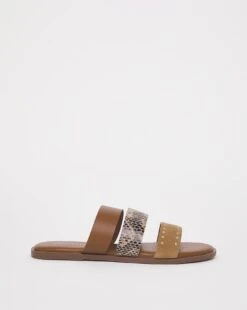 3 Strap Leather Mule Sandal EEE Fit