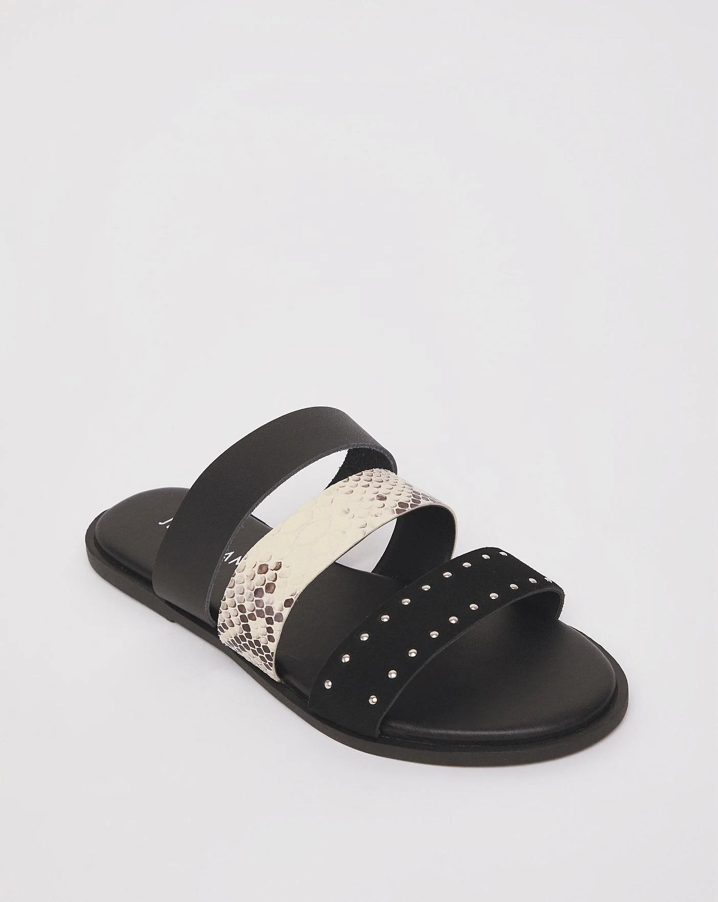 3 Strap Leather Mule Sandal E Fit 2 3 Strap Leather Mule Sandal E Fit - Image 2