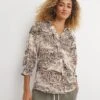 Natural Print Wrap Shirt