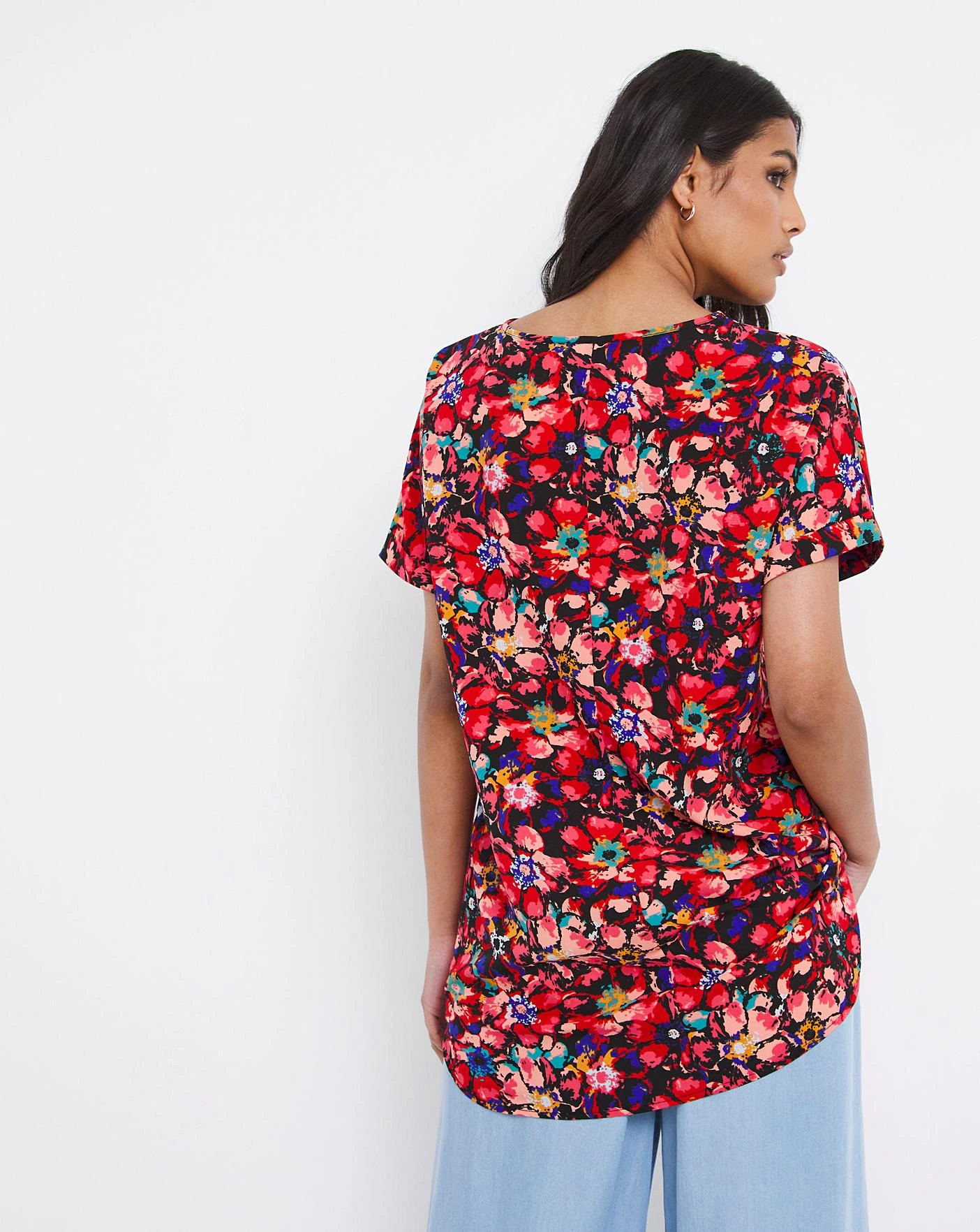 Multi Floral Longline Boxy Top 3 Multi Floral Longline Boxy Top - Image 3