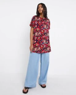 Multi Floral Longline Boxy Top 8 Multi Floral Longline Boxy Top -JD Williams Shop x01bm262730w