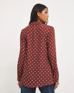 Geo Print Ruched Placket Shirt 6 Geo Print Ruched Placket Shirt -JD Williams Shop x01bm393708w