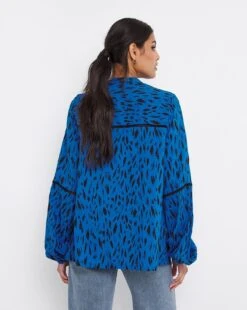 Ladder Trim Collarless Blouse -JD Williams Shop x01bm576743w