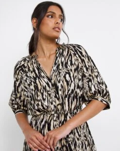 Animal Print Tie Waist Top -JD Williams Shop x01bm582741w