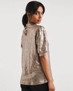 Short Sleeve Sequin Top -JD Williams Shop x01ch731781w
