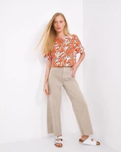 Red Tropical Longline Boxy Top -JD Williams Shop x01ch905738w