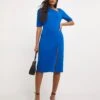 Asymmetric Neck Bodycon Shift Dress