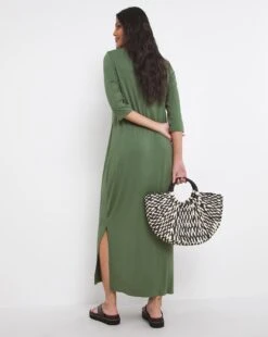 3/4 Sleeve Side Slit Midi T-Shirt Dress -JD Williams Shop x01fh857727w