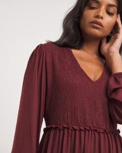 Soft Touch Shirred Waisted Jersey Dress -JD Williams Shop x01fh953741w