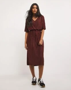 Jersey Plisse Dress