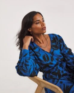 Balloon Ruffle Sleeve Swing Dress -JD Williams Shop x01fh975757w