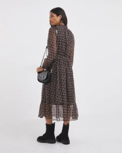 Printed Lurex Pussy Bow Dress -JD Williams Shop x01fh987739w