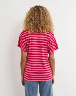 Pink Lace Insert Stripe Top -JD Williams Shop x01fz054706w