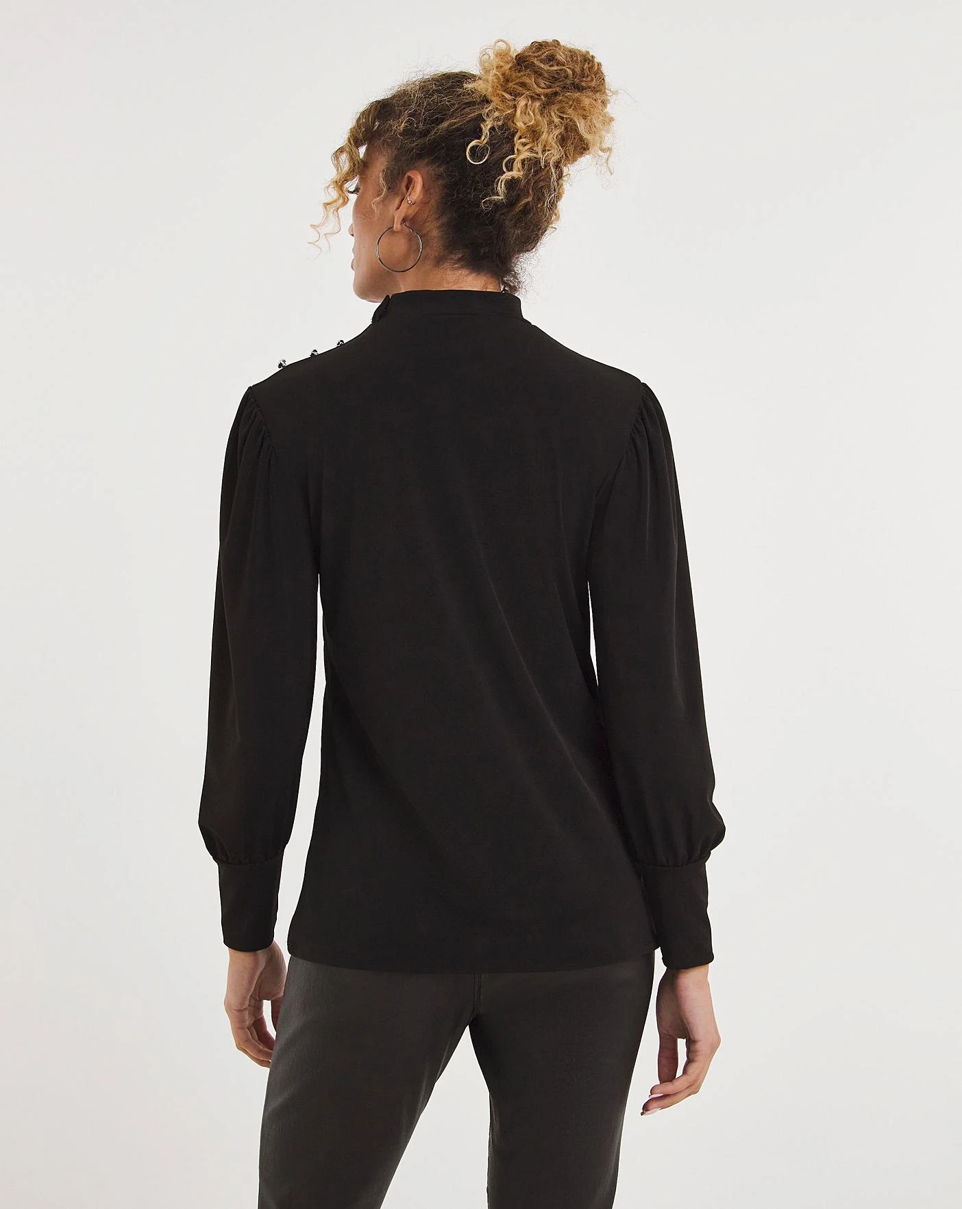 High Neck Embellished Long Sleeve Top 5 High Neck Embellished Long Sleeve Top - Image 5