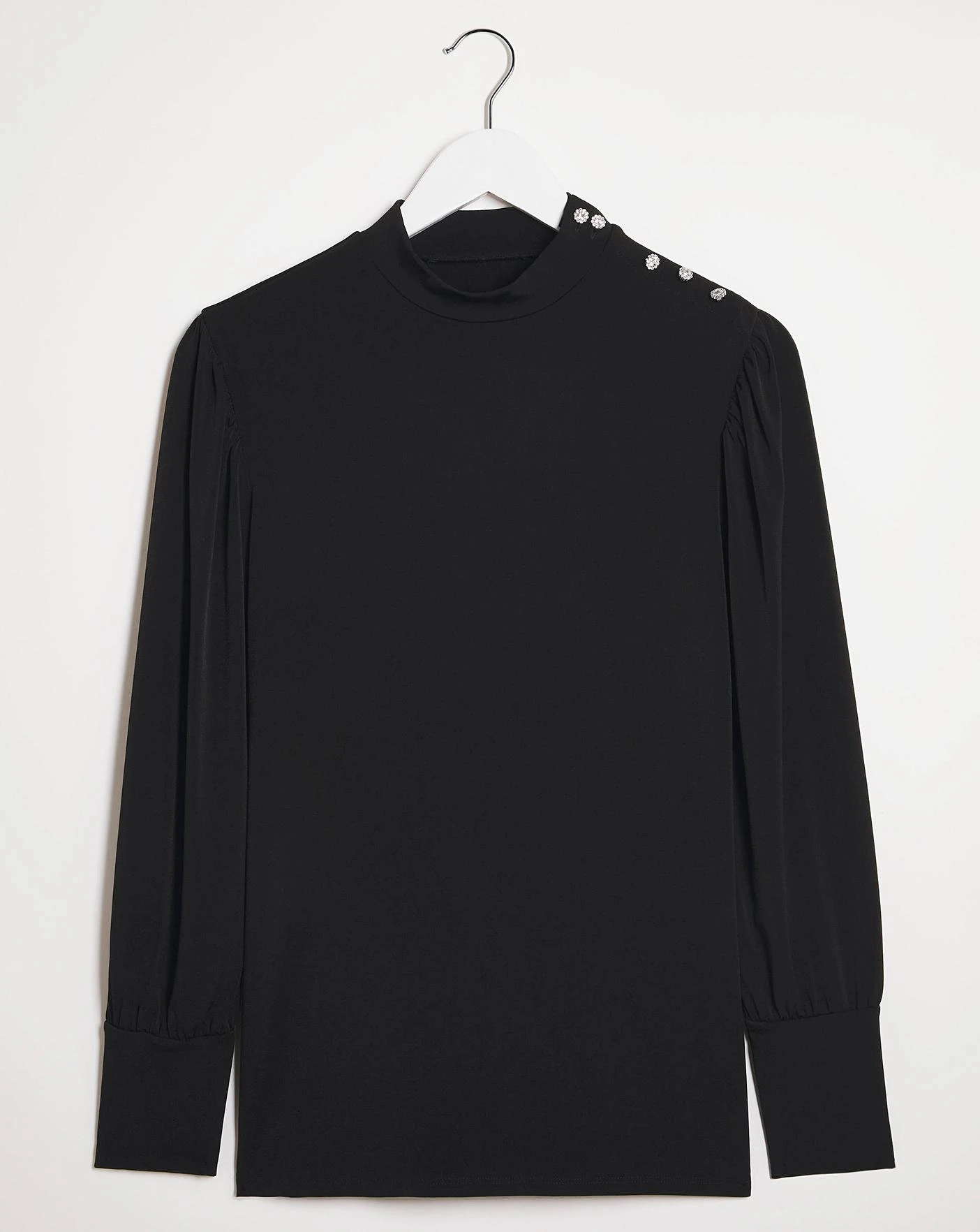 High Neck Embellished Long Sleeve Top 4 High Neck Embellished Long Sleeve Top - Image 4