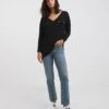 Utility Pocket Long Sleeve Black Top