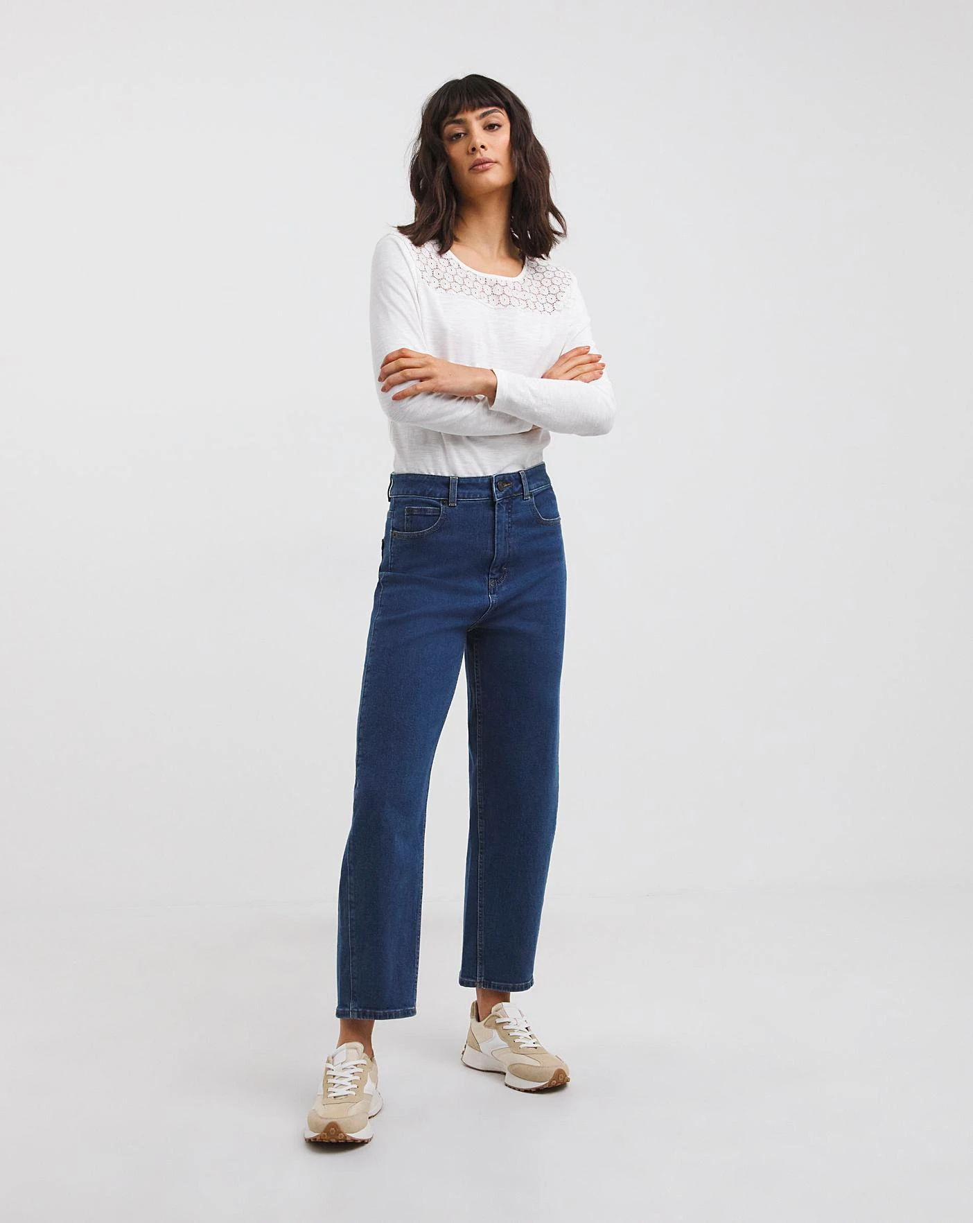 Ivory Crochet Back Long Sleeve Top 2 Ivory Crochet Back Long Sleeve Top - Image 2