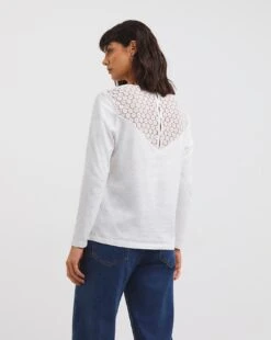 Ivory Crochet Back Long Sleeve Top 7 Ivory Crochet Back Long Sleeve Top -JD Williams Shop x01fz536729w
