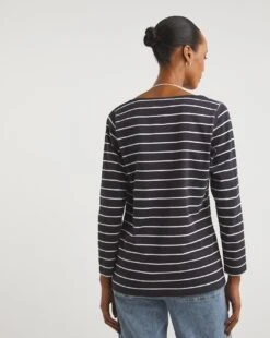 Value Cotton Stripe Square Neck Top -JD Williams Shop x01fz567795w