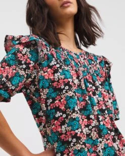 Shirred Yoke Frill Shoulder Top 7 Shirred Yoke Frill Shoulder Top -JD Williams Shop x01fz712727w