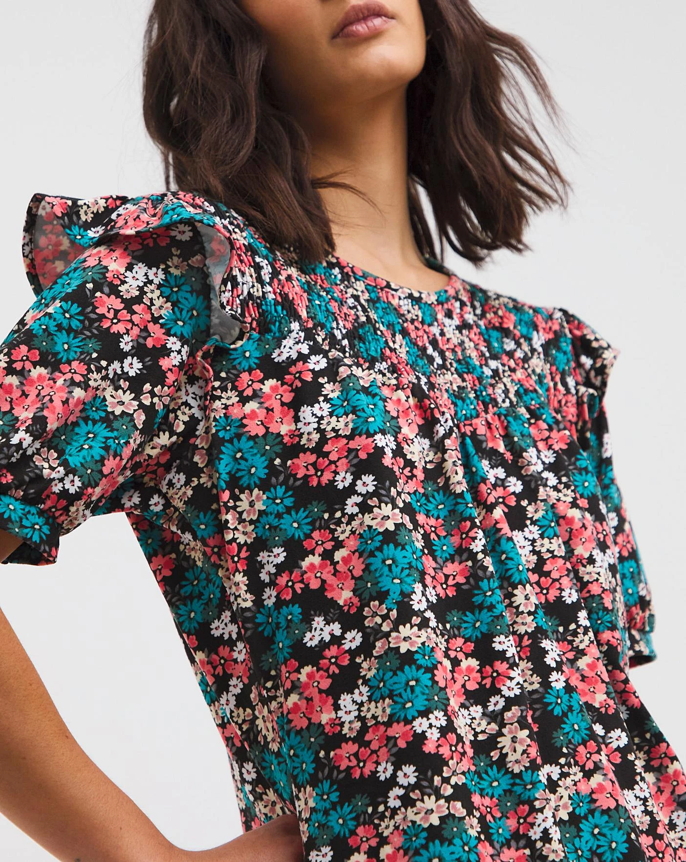 Shirred Yoke Frill Shoulder Top 4 Shirred Yoke Frill Shoulder Top - Image 4