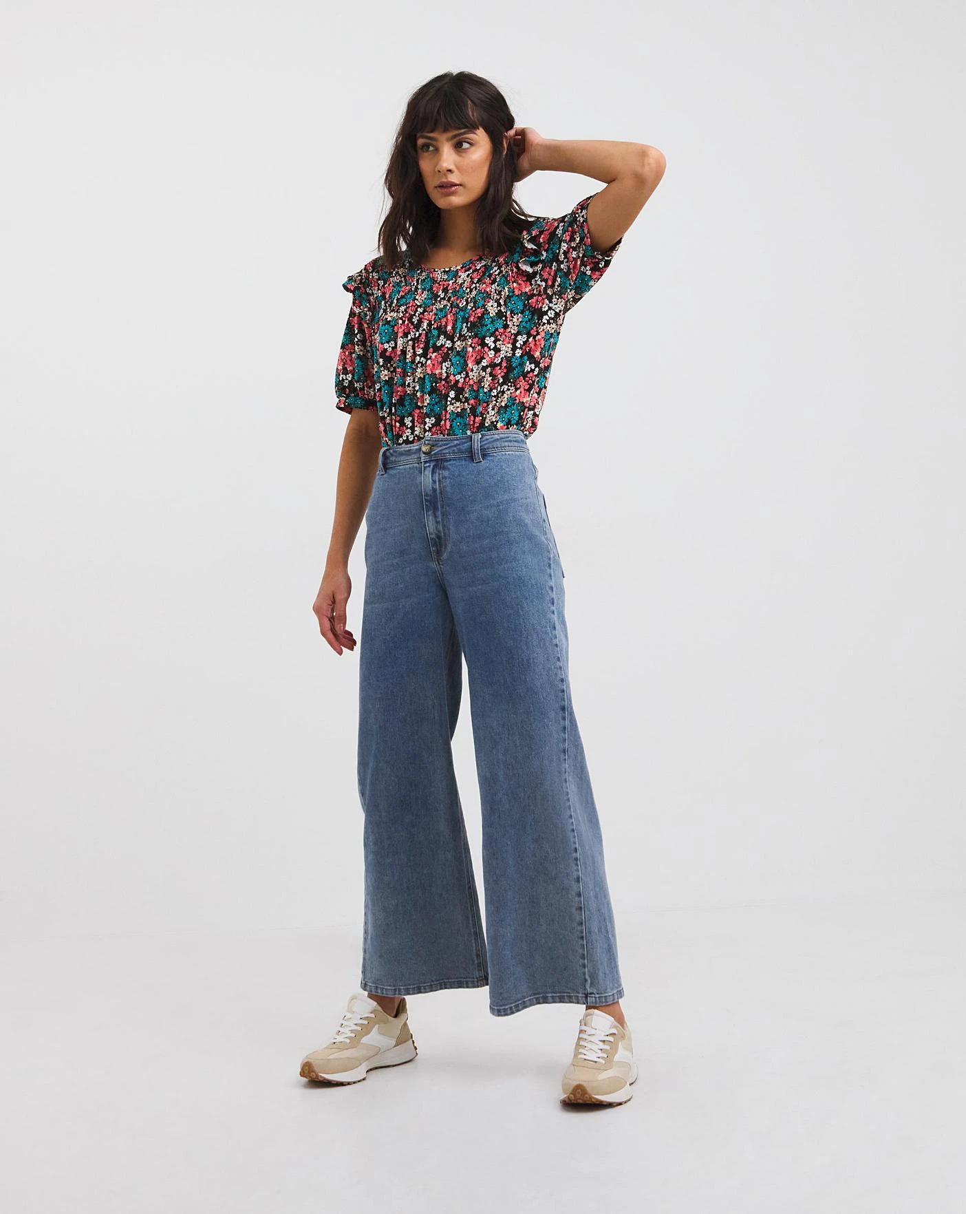 Shirred Yoke Frill Shoulder Top 2 Shirred Yoke Frill Shoulder Top - Image 2