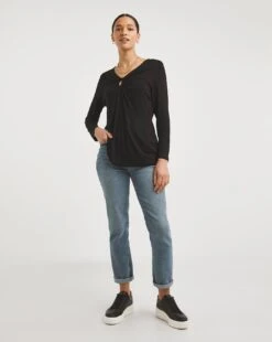 Front Keyhole Detail Long Sleeve Top 6 Front Keyhole Detail Long Sleeve Top -JD Williams Shop x01fz790721w