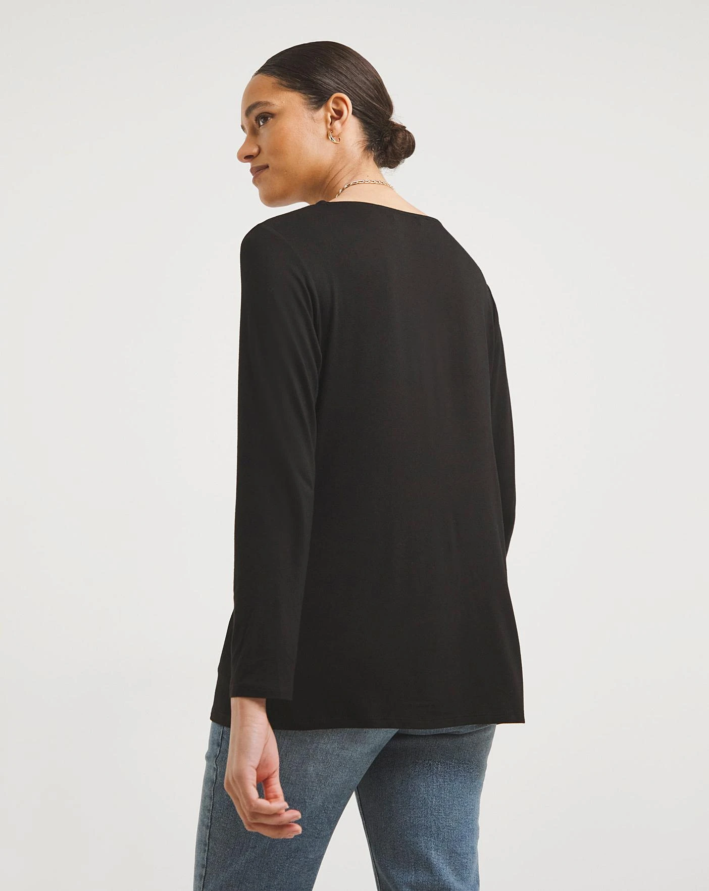 Front Keyhole Detail Long Sleeve Top 2 Front Keyhole Detail Long Sleeve Top - Image 2