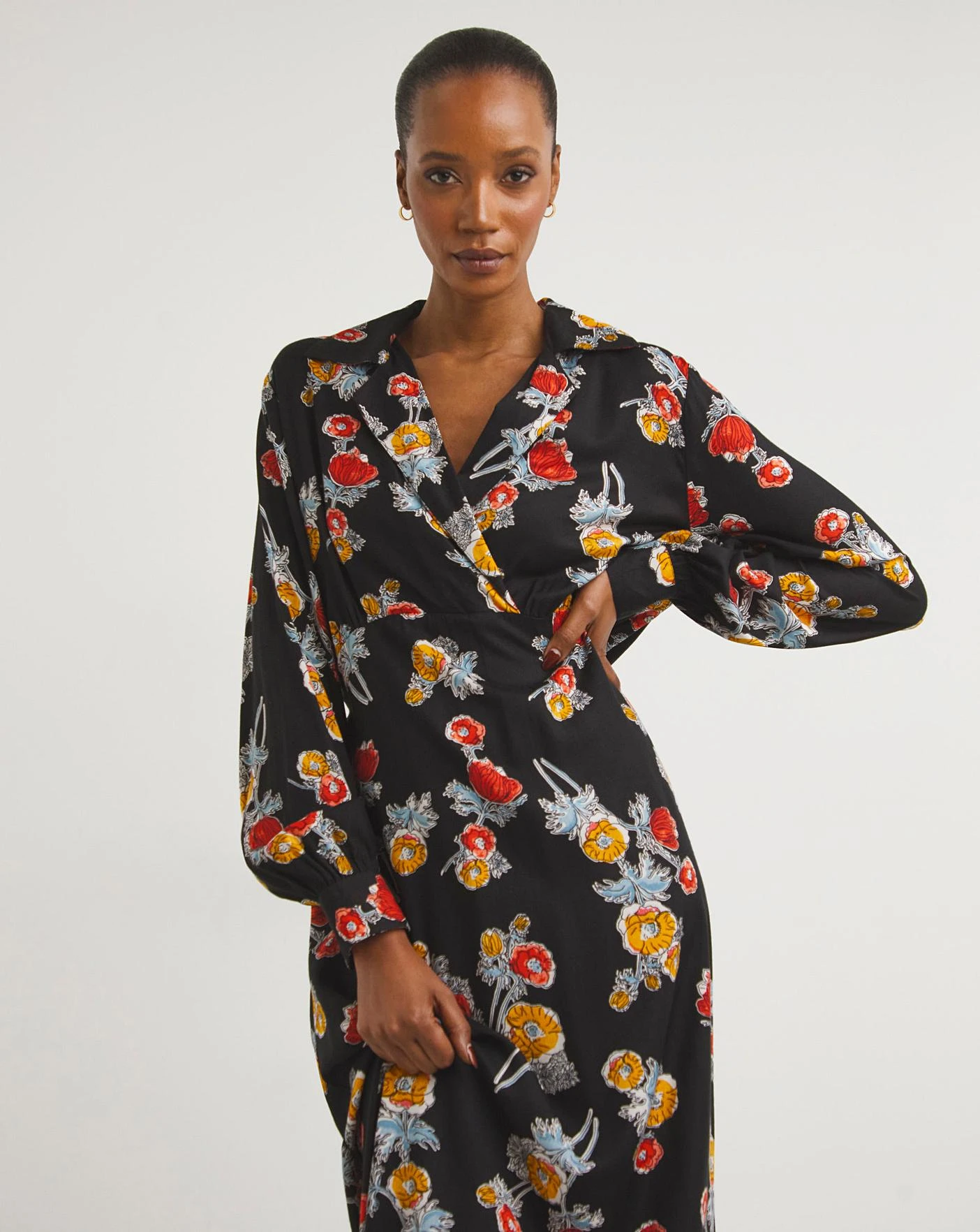 Collared Viscose Midi Tea Dress 2 Collared Viscose Midi Tea Dress - Image 2