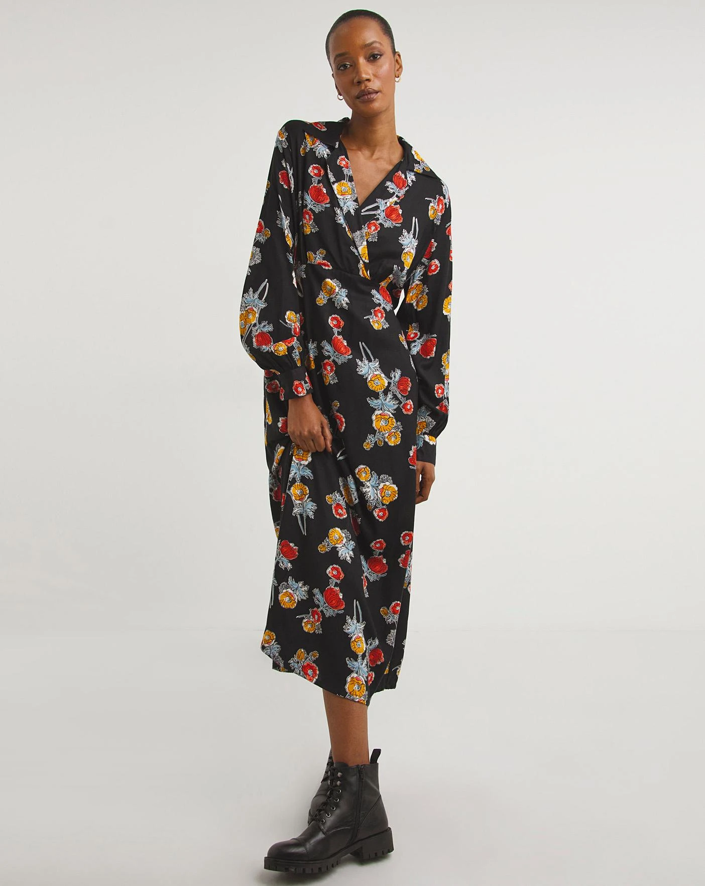 Collared Viscose Midi Tea Dress 4 Collared Viscose Midi Tea Dress - Image 4