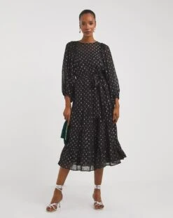 Silver Dobby Spot Smock Dress -JD Williams Shop x01gh483760w